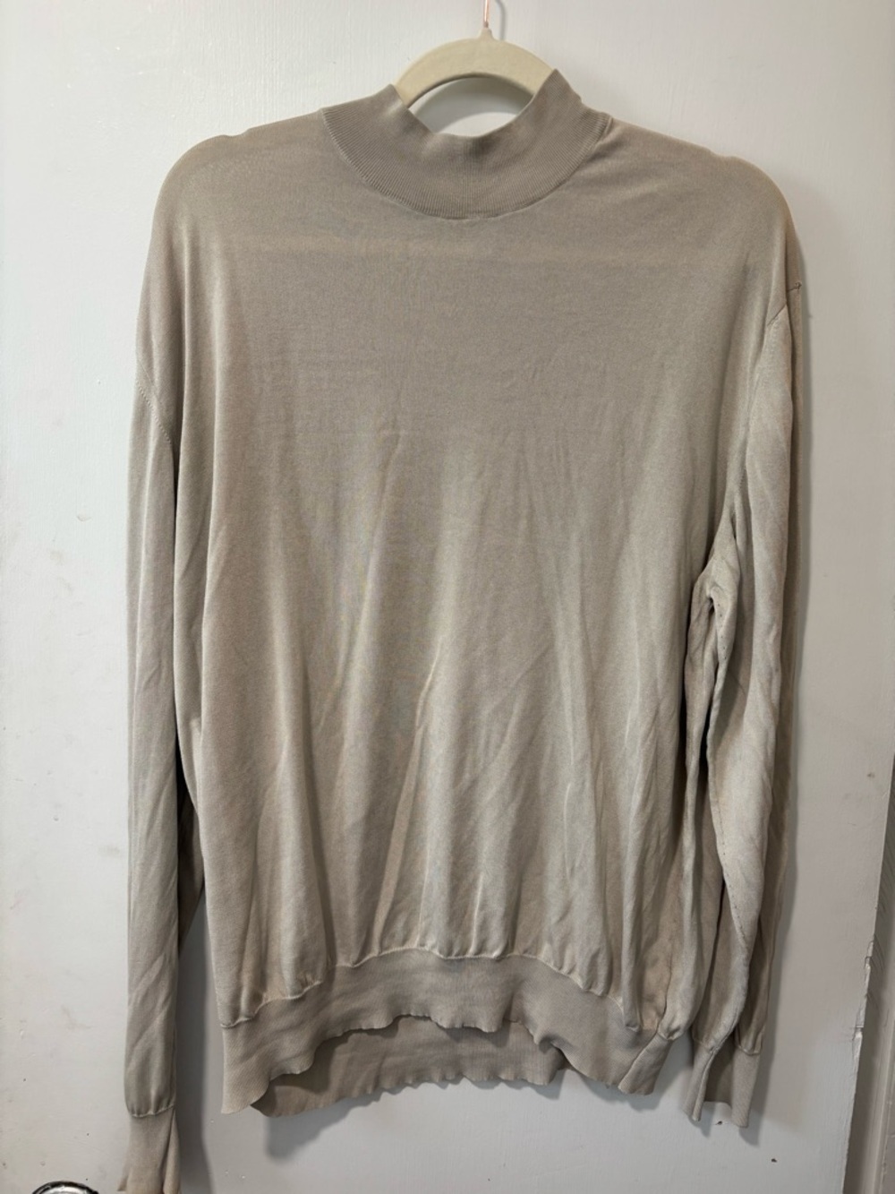 Avon Celli Wilkes Bashford Silk Mock Neck Mens Shirt Long Sleeve Size 54
